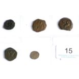 Crusader States, 4 x AE Coins comprising: (1) Cyprus, James II (1460-1473) sezin, obv. IACOBVS DEI