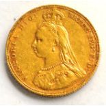 Victoria, Sovereign 1887M (JH), contact marks, Fine/AVF