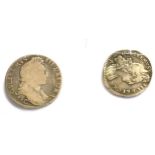 William III shilling 1697C (Chester Mint) 1st bust, rev. centre & bust worn but full, clear legends,