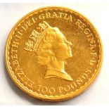 Britannia Gold £100 1989 (1oz fine gold), 34.13g, scratches on bust o/wise BU