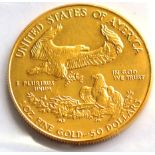 USA Gold 50 Dollars 1992, 1oz fine gold, 34g, BU