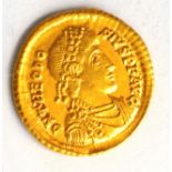 Roman Imperial: Gold Solidus of Theodosius I (AD379-395), obv. D N THEODOSIVS P F AVG around