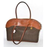 Mulberry Tetbury bag in green scotch grain with tan leather mounts and two shoulder straps, brass