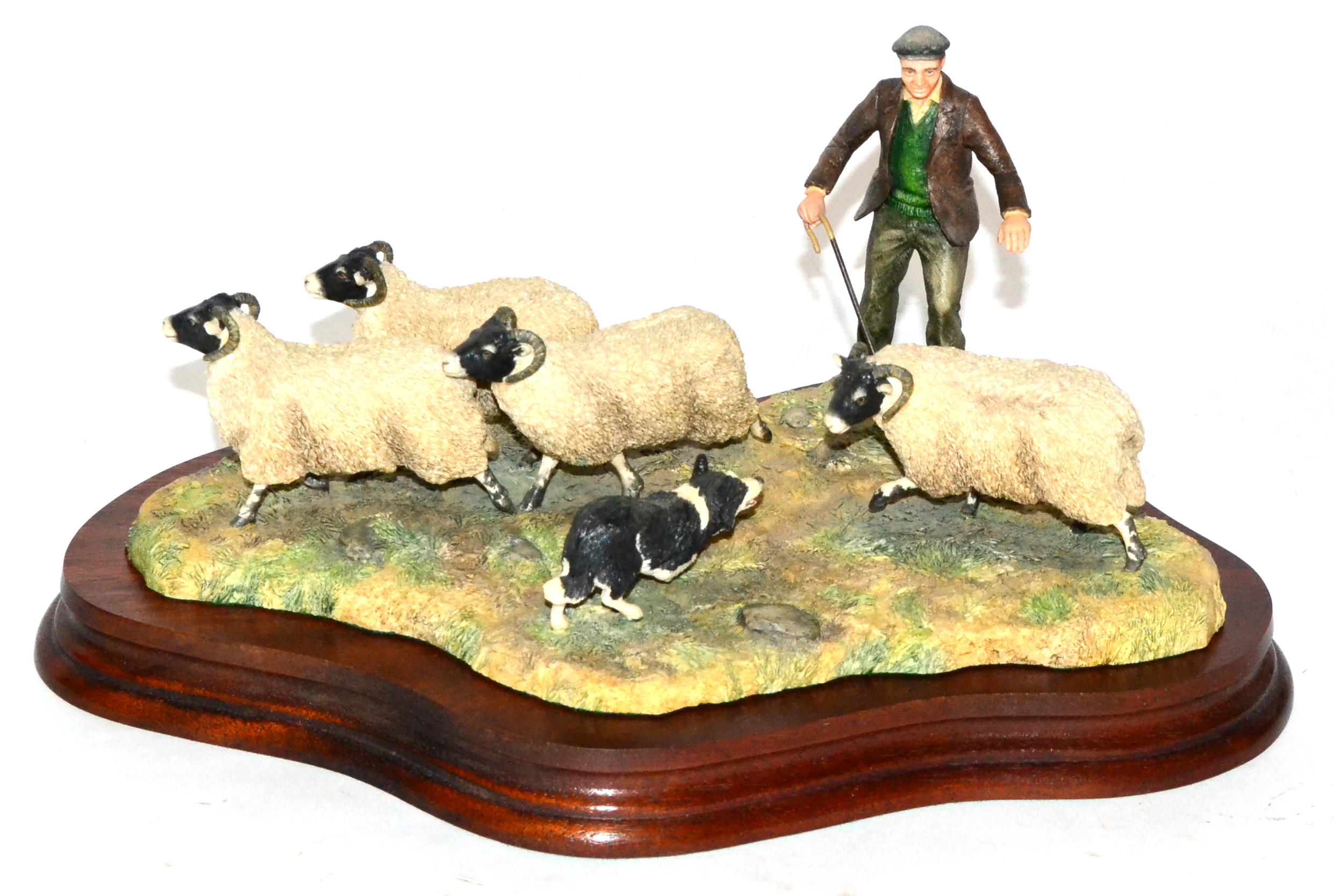 Border Fine Arts 'Shedding' (Shepherd, Collie and Sheep), model No. L113 by Ray Ayres, limited - Image 2 of 3