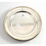 Six silver plated plates, bearing a crest and inscribed to the reverse 'Port Leith'