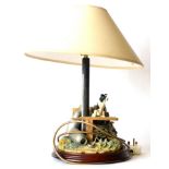 Border Fine Arts 'In The Shade' Table Lamp (Border Collie Pups), model No. B0218 by Ray Ayres, on