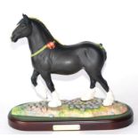 Royal Doulton 'Champion Horse Peakstones Lady Margaret', model No. DA237, with wood display stand