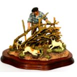 Border Fine Arts 'Hedge Laying', model No. JH65 by Ray Ayres, limited edition 439/1750, on wood base