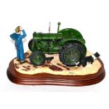 Border Fine Arts 'Won't Start' (Tractor, Farmer and Collie), model No. B0299 by Ray Ayres, on wood