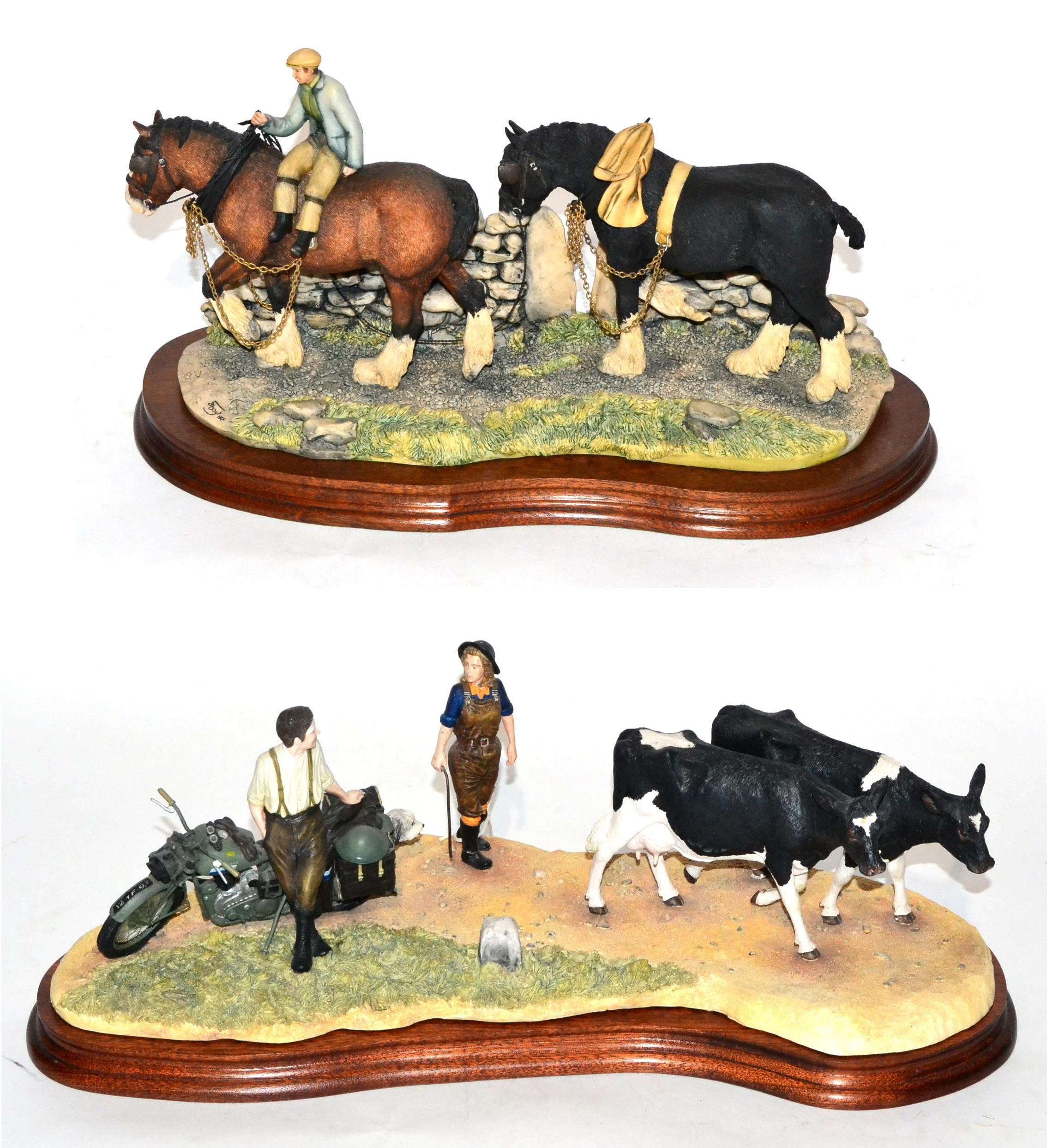 Border Fine Arts 'Flat Refusal' (Friesian Cows), model No. B0650 by Kirsty Armstrong, limited