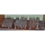 A quantity of assorted 19th century and later ale glasses, tumblers, decanters etc