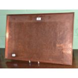 A Keswick School of Industrial Arts rectangular copper tray, stamped KSIA mark