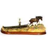 Border Fine Arts 'Logging', model No. B0700 by Ray Ayres, limited edition 493/1750, on wood base,