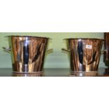 Pair of silver plated oval wine coolers