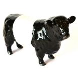 Beswick Galloway Bull - Belted, model No.1746B, black and white gloss Overall good condition.