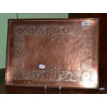 A Keswick School of Industrial Arts rectangular copper tray, inscribed KESWICK GOLF CLUB - CAPTAIN'S