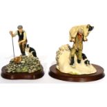 Border Fine Arts 'Winter Rescue' (Shepherd carrying Ewe), model No. JH41 by Anne Butler, on wood