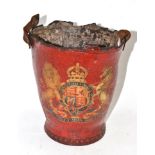 Red leather fire bucket