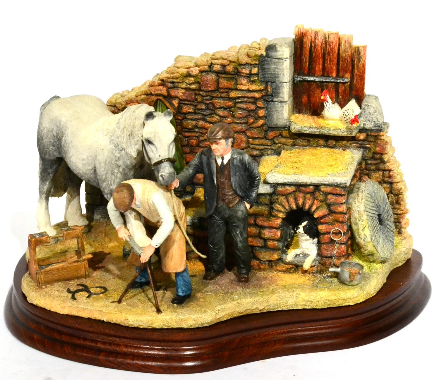 Border Fine Arts 'Finishing Off' (Horse and Blacksmith), model No. B0947 by Hans Kendrick, limited