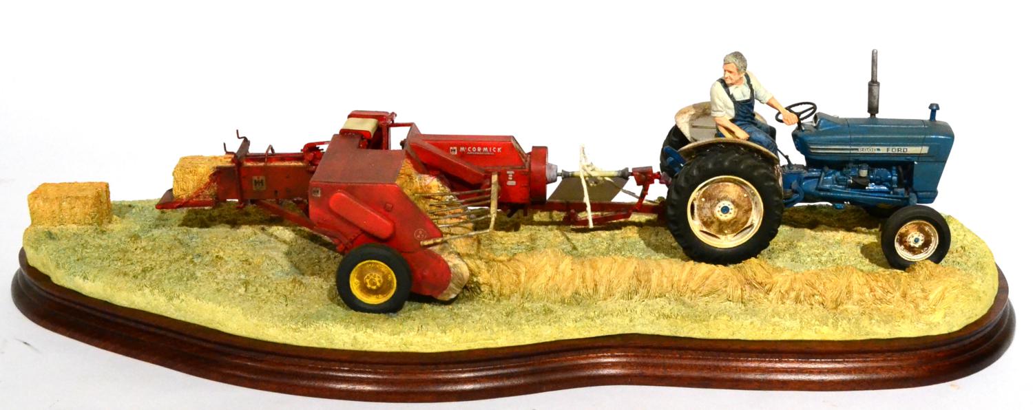 Border Fine Arts 'Hay Baling', model No. B0738 by Ray Ayres, limited edition 1470/2002, on wood