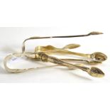 A pair of Fiddle, Thread and Shell pattern silver sugar tongs, William Theobalds & Lockington