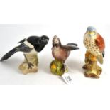 Collection of three Beswick pottery birds comprising of a Jay, Magpie and Kestrel