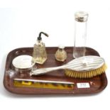 Six various silver and silver mounted dressing table accessories