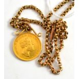 1890 20 Kronor coin on 9ct gold chain