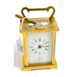 Brass carriage clock, retailed by Mappin & Webb