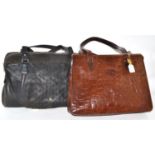 Mulberry brown congo leather bag with two shoulder straps, checked cotton lining, internal zipped