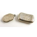 A George III Silver Snuff Box, Samuel Pemberton, Birmingham 1807, rectangular with rounded ends, the