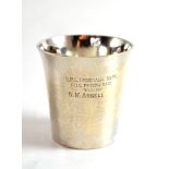 A Victorian Scottish Silver Beaker, Hamilton & Inches, Edinburgh 1895, the tapering sides with a