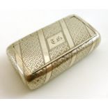 A George III Silver Snuff Box, Joseph Willmore, Birmingham 1809, rounded rectangular, engraved