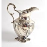 A Victorian Scottish Silver Cream Jug, William Moon, Edinburgh 1841, the bulbous body with large