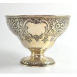 A Victorian Scottish Silver Sugar Bowl, Marshall & Sons, Edinburgh 1892, the flared bowl chased with