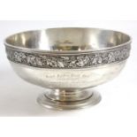 A George IV Scottish Silver Rose Bowl, Andrew Wilkie, Edinburgh 1822, the round bowl applied with