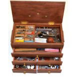 Cowells Model 90ME Watchmakers Lathe together with a five drawer chest containing various lathe