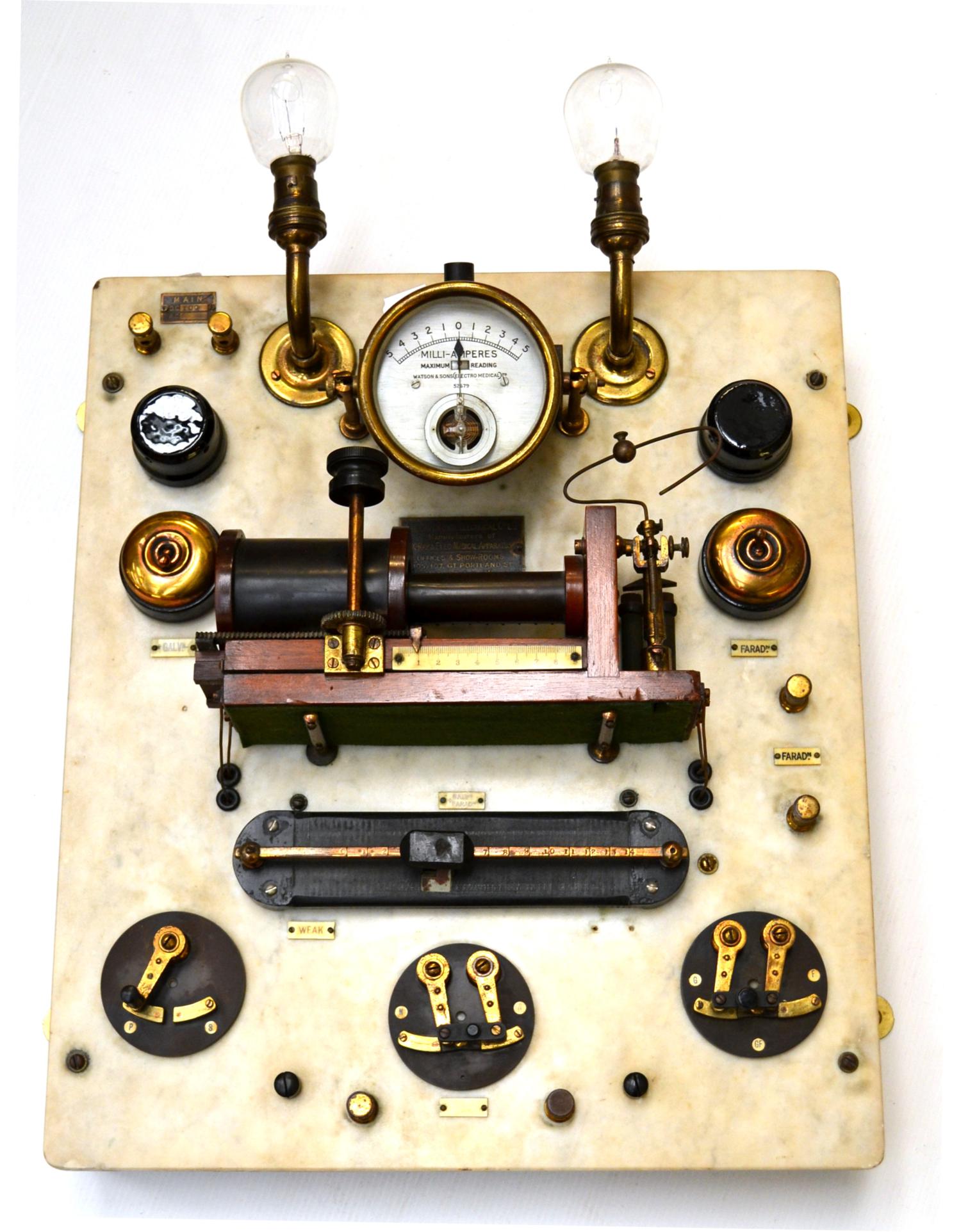 Cavendish Electrical Co. Ltd. Wall Mounted Electro-Medical Switchboard with white marble