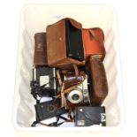 Various Kodak Box Cameras And Others including Ilex Apex, Ensign Twenty, Brownie Six-20, Kodak