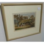 'A Surgeons Hut In The Bush' 19th Century Colour Print 8.5"x6.5", 23x17cm (glazed and framed)