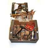 A Collection of Saddlers Tools and Accessories, including knives, hammers, punches, driving bits,