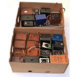 Various Boxed Cameras including Blue Brownie, Ensign E29, Coronet Consul, Kodaks and others (25