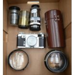 Zeiss Ikon Contax Camera with Sonnar f1.5, 50mm lens; together with various lenses: Carl Zeiss