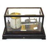 T B Winter & Son (Newcastle) Cased Barograph with seven vacuum sections, ink bottle, lower drawer in