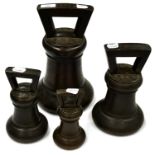 William IV Set Of Bronze Bell Weights 56lb, 28lb, 14lb, 7lb, 4lb, 2lb and 1lb Avoir all with