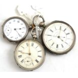 A silver chronograph pocket watch, retailed by J.W. Reeley & Sons, silver open faced pocket watch