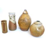 Four studio pottery vases by Michael Casson