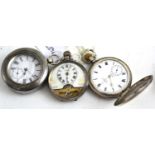 A silver full hunter pocket watch, signed Waltham, 8-day pocket watch, case stamped '925' and an