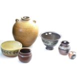 Six pieces of studio pottery by David Lloyd-Jones