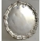 A white metal 18th century circular salver